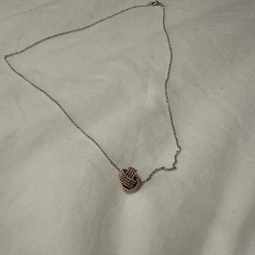 Tiffany & Co. Sterling silver twist knot necklace.